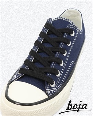 Шнурки для обуви BOJA плоские, Х/Б, черные, 100 см; для кроссовок, кед, ботинок, сапог; широкие 10 мм; НЕ эластичные; НЕ резиновые; НЕ силиконовые; БЕЗ фиксаторов