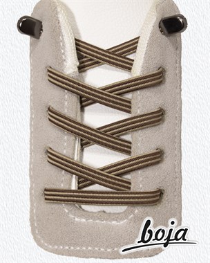 Шнурки для обуви BOJA (LUX), плоские, эластичные, 100 см, бежево-коричневые