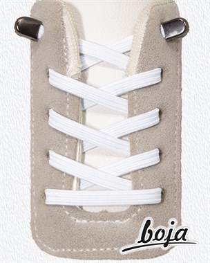 Шнурки для обуви BOJA (LUX), плоские, эластичные, 100 см, белые